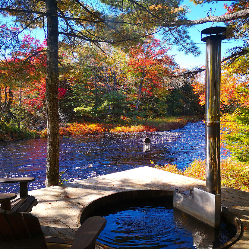 Over look the Tobeatic Wilderness while relaxing in the hot tub